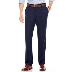 Roundtree & Yorke Twill Dress Pants Men's Size 36 X 29 (measures 34 x 27) Navy